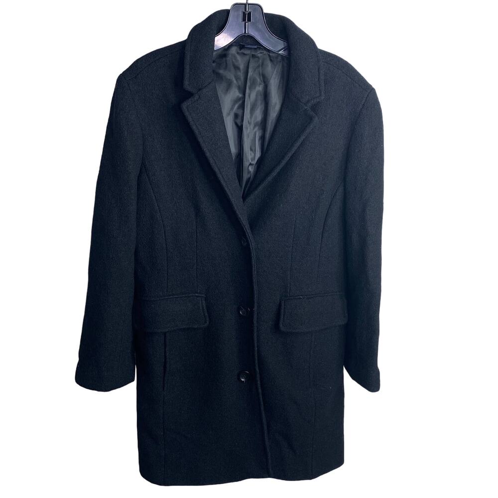 Land’s End black wool blend peacoat trench